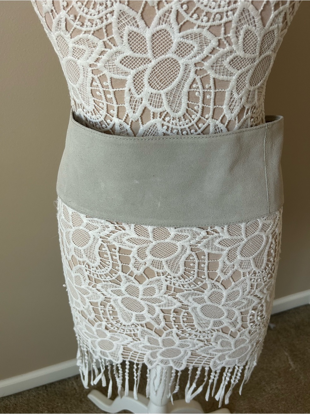 Free People Suede Wrap Belt grey with Round Buckle S/M - Picture 4 of 10